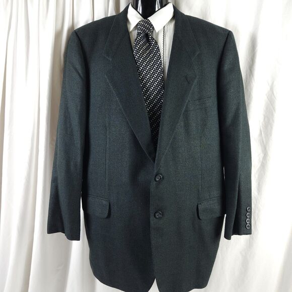 VTG Tom James Mens Size 42L Navy 2-Button Single Vent Sports Coat Blazer - Picture 1 of 10